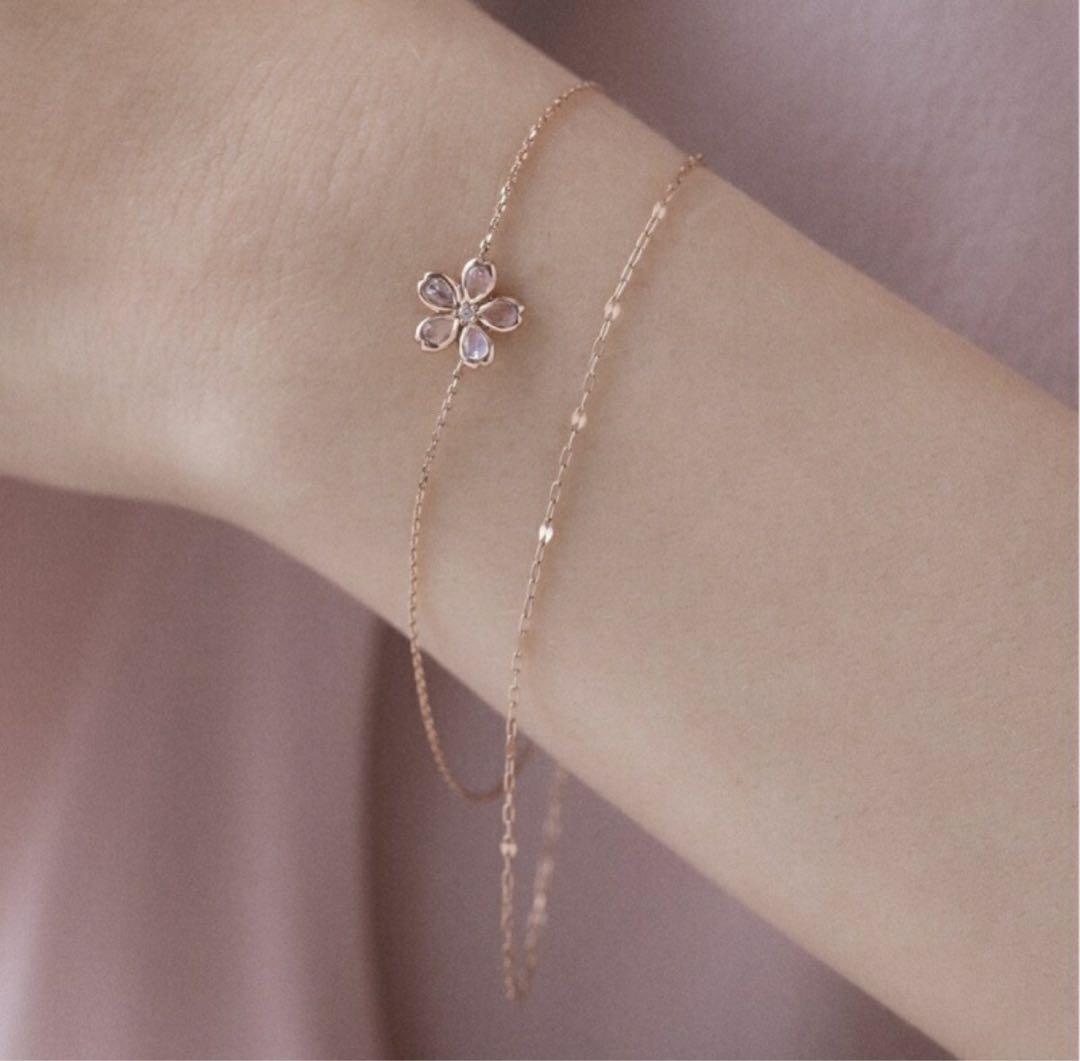 【4℃】sakura collection2022 ピンクゴールドブレスレット