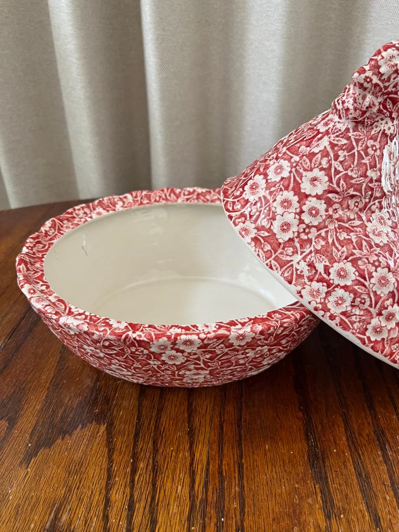イギリス【美品】バーレburleigh レッドキャリコ　ケース　食器