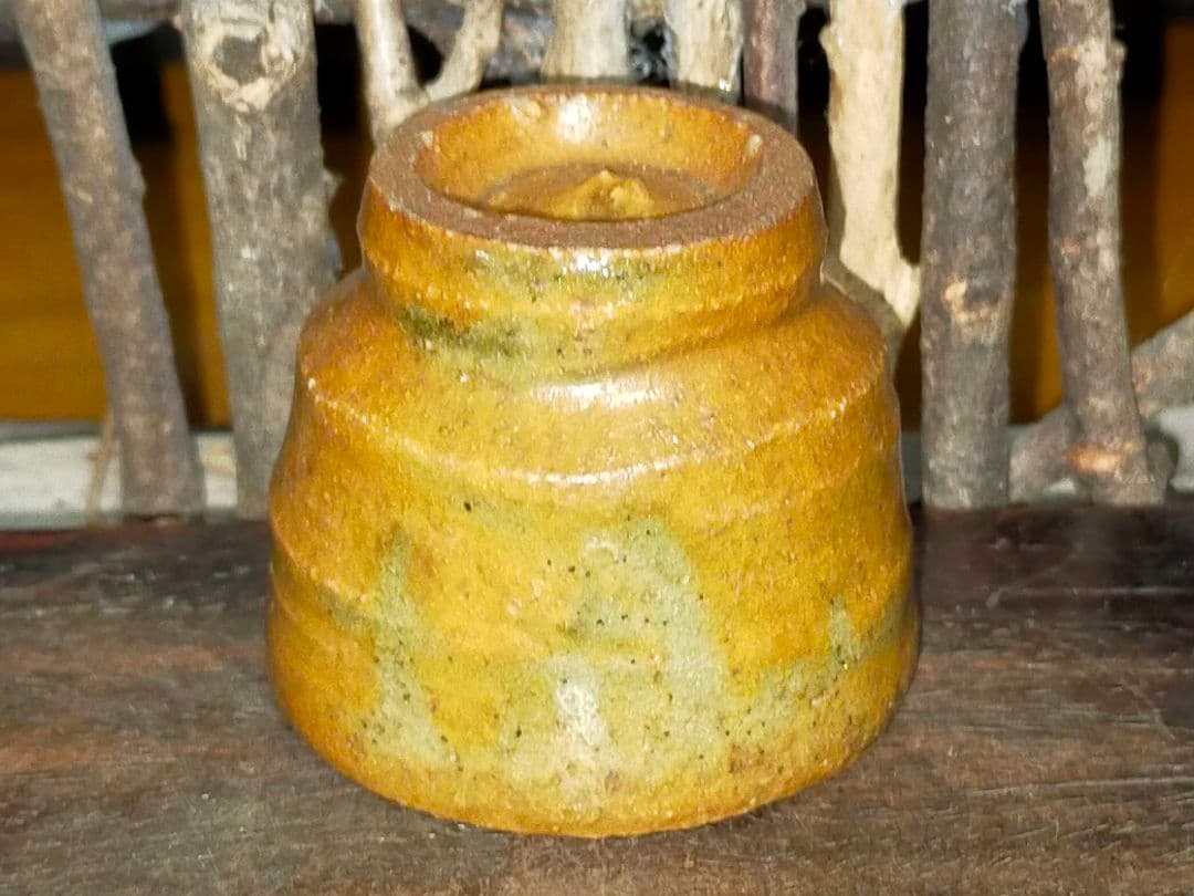 ♥未使用♥　各務周海　灰釉　ぐい呑み　桐箱付き　ぐい飲み　骨董　古玩