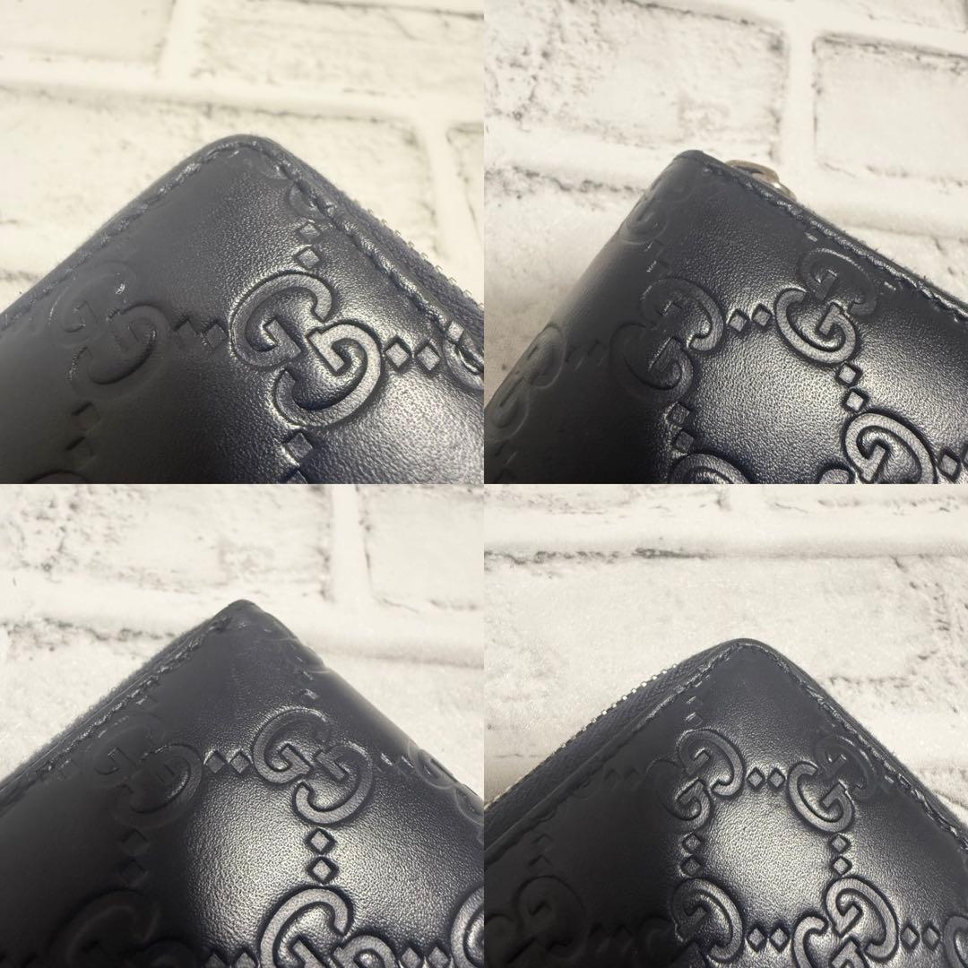 美品✨グッチ 長財布 シマ GG ドリアン インターロッキング レザー ネイビー