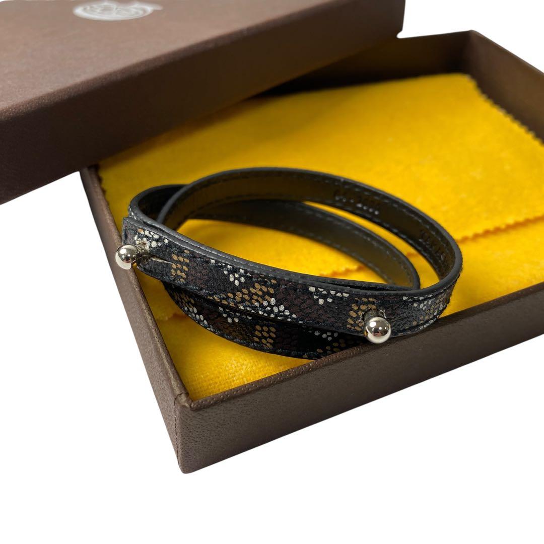 美品 ゴヤールGOYARD ヘリンボーン レザーブレスレット 高島屋 限定