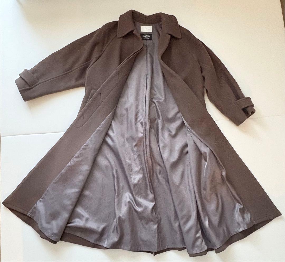 【しずく】バルマカンロングコート モカ ウール カシミヤ混