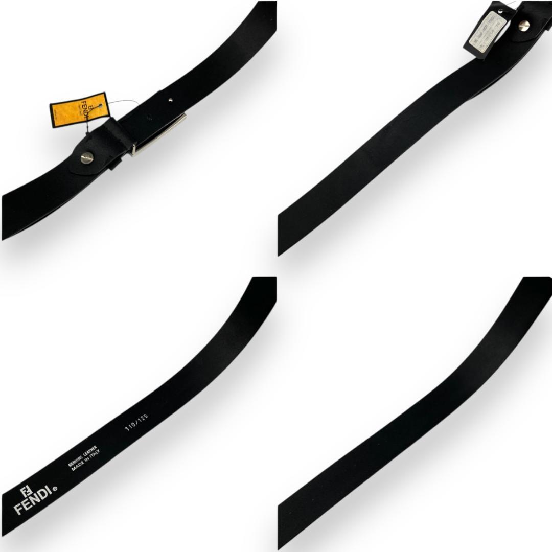 FENDI フェンディ FF金具 ベルト シルバー ブラック イタリア製