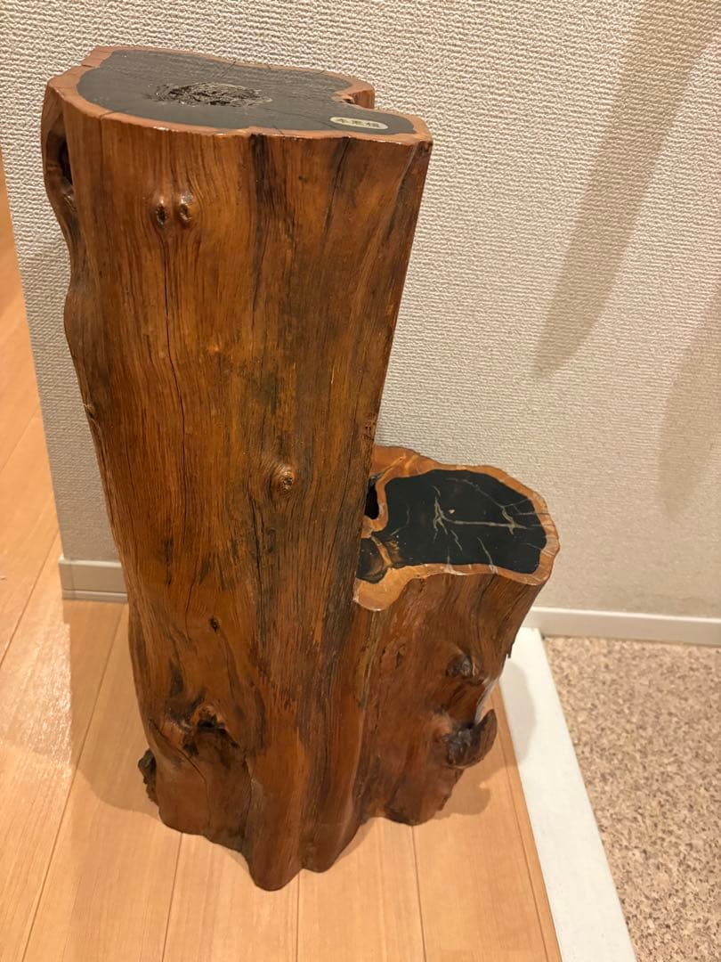 本黒檀 自然木 花台 飾台