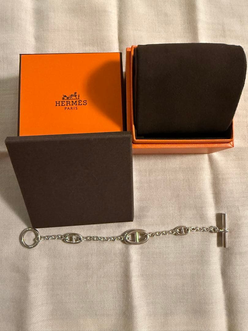 HERMES シルバー ファランドール ブレスレット LG約19cm