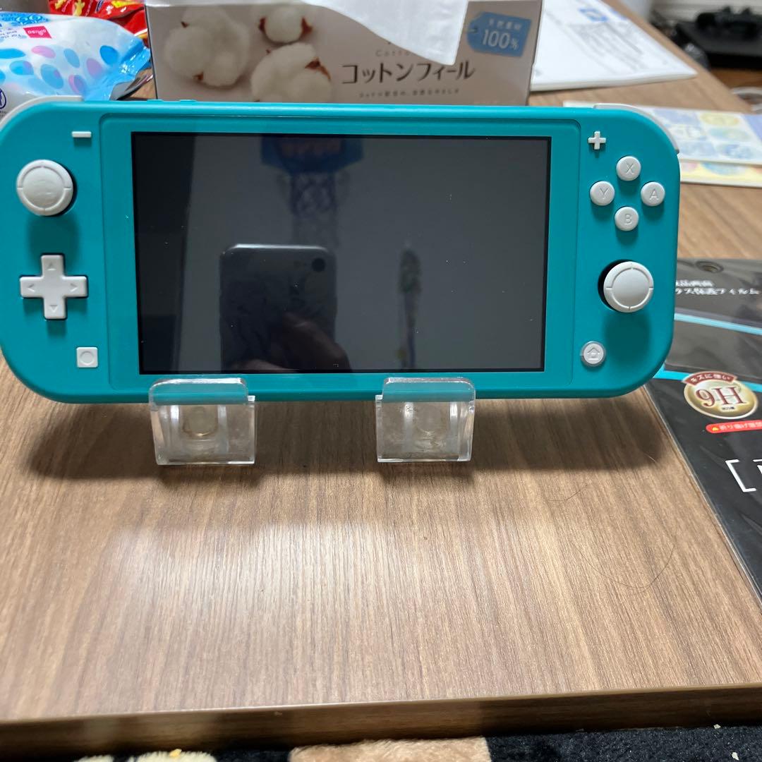 コ*ア様 Nintendo Switch Lite ターコイズ + 強化ガラスフ