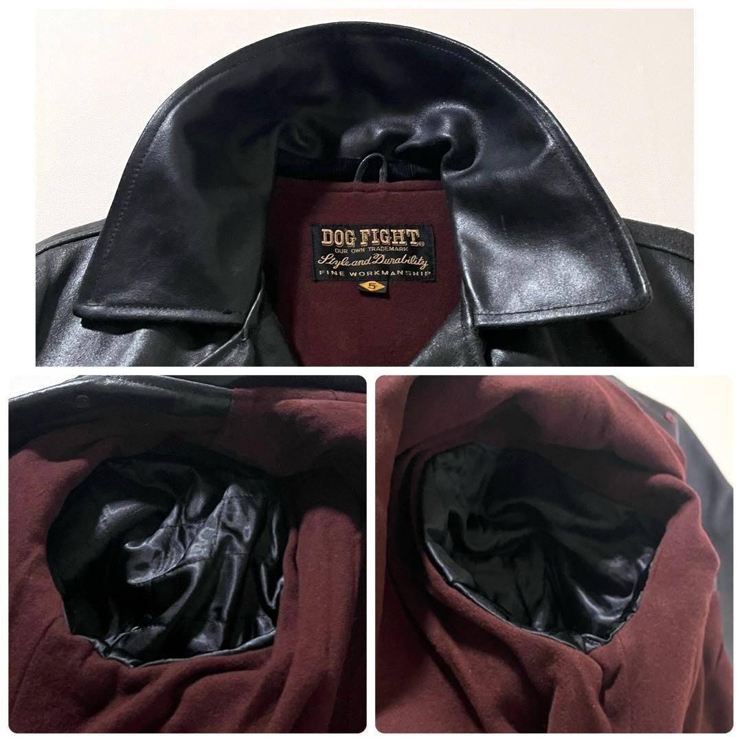 【良品】DOG FIGHT/ドッグファイト　レザー Pコート　本革　ジャケット
