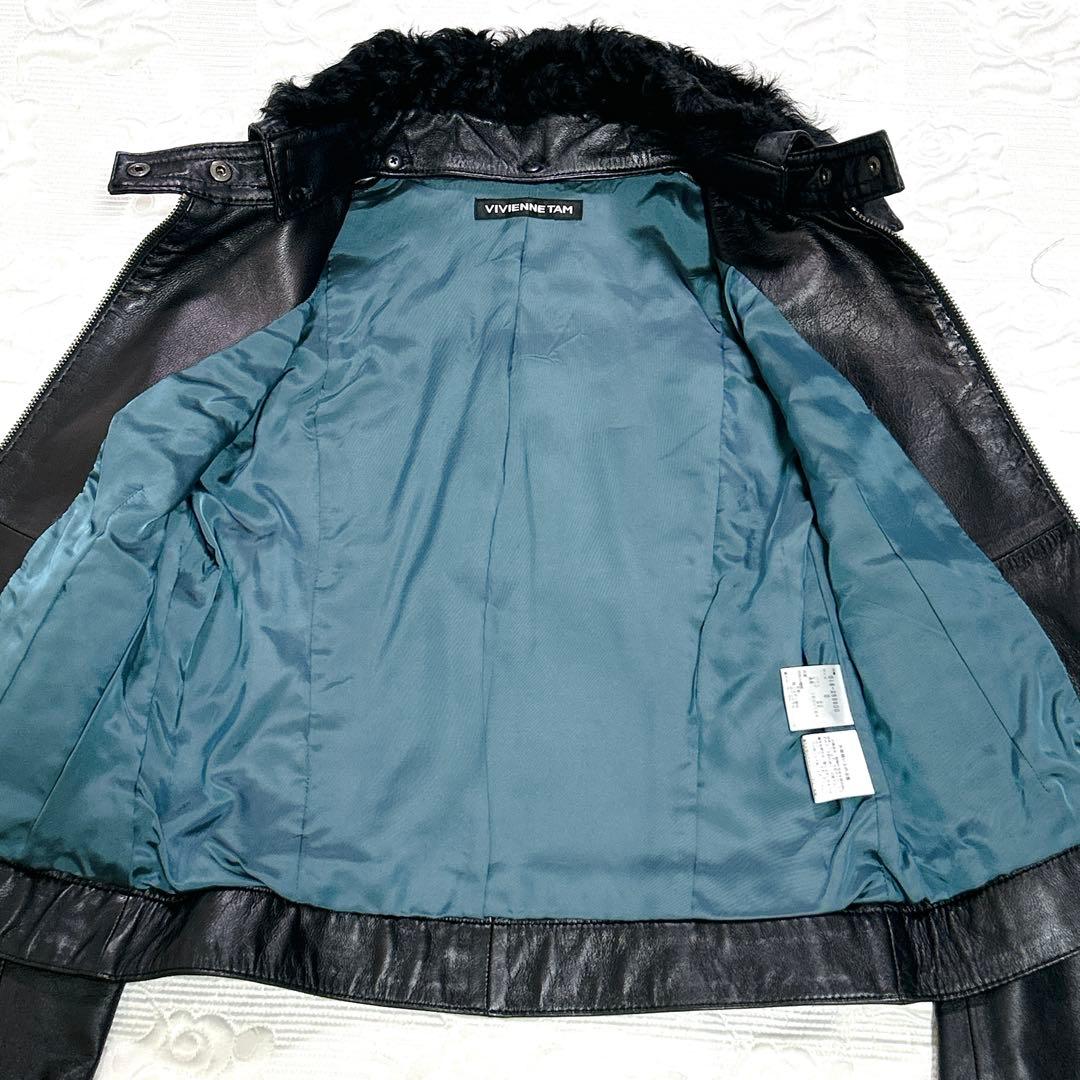 美品❤︎VIVIENNE TAM レザージャケット 羊革 ドラゴンボタン ブラック