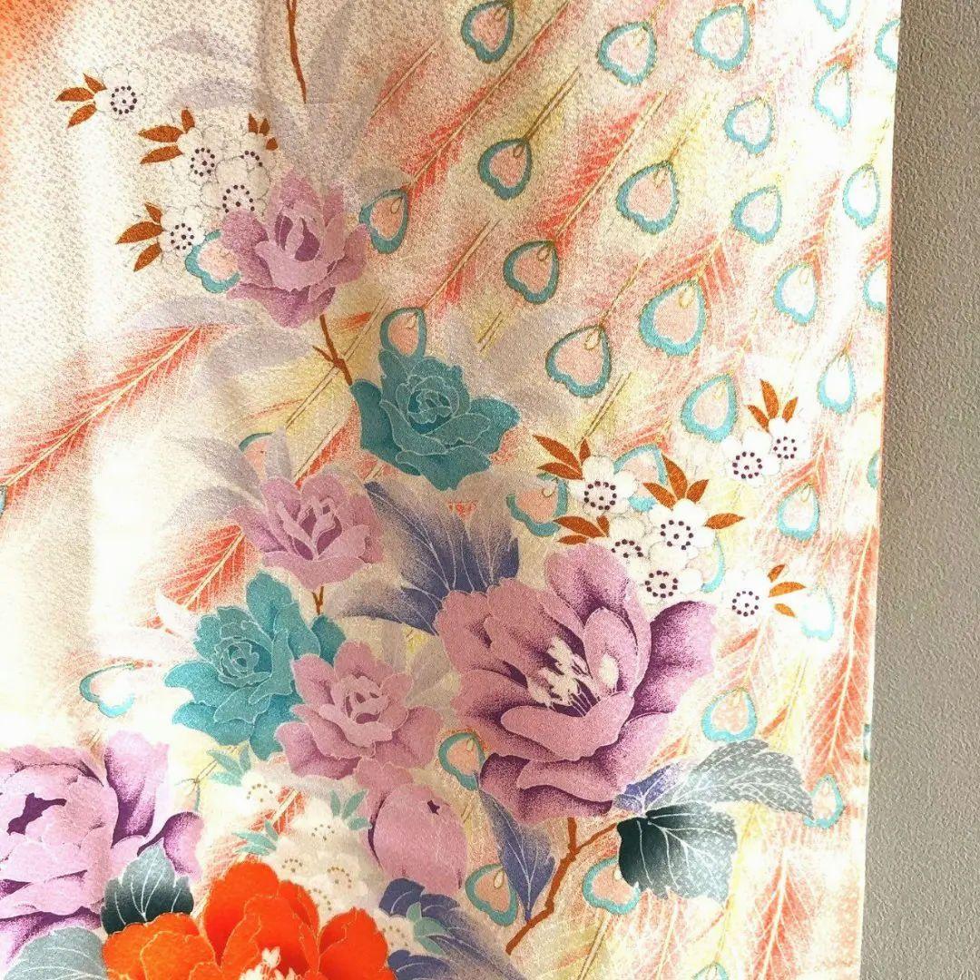 セット　七五三７歳女の子　簡単半衿　オレンジ地　52328