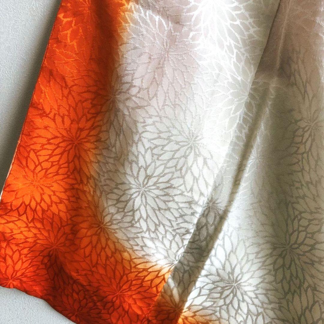 セット　七五三７歳女の子　簡単半衿　オレンジ地　52328