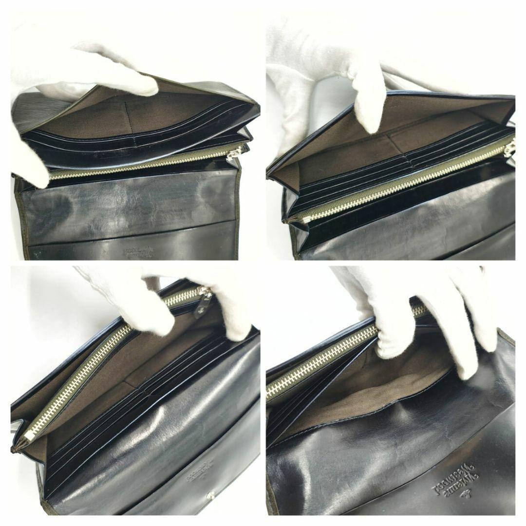 美品 ヴィヴィアンウエストウッド 長財布 カーキ オーブ