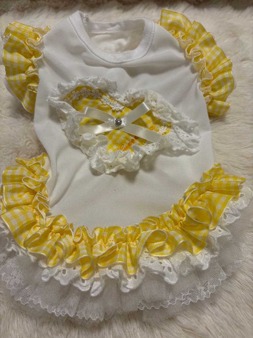 Luxebirdie（リュクスバーディ） フリル付き犬服 Sサイズ イエロー