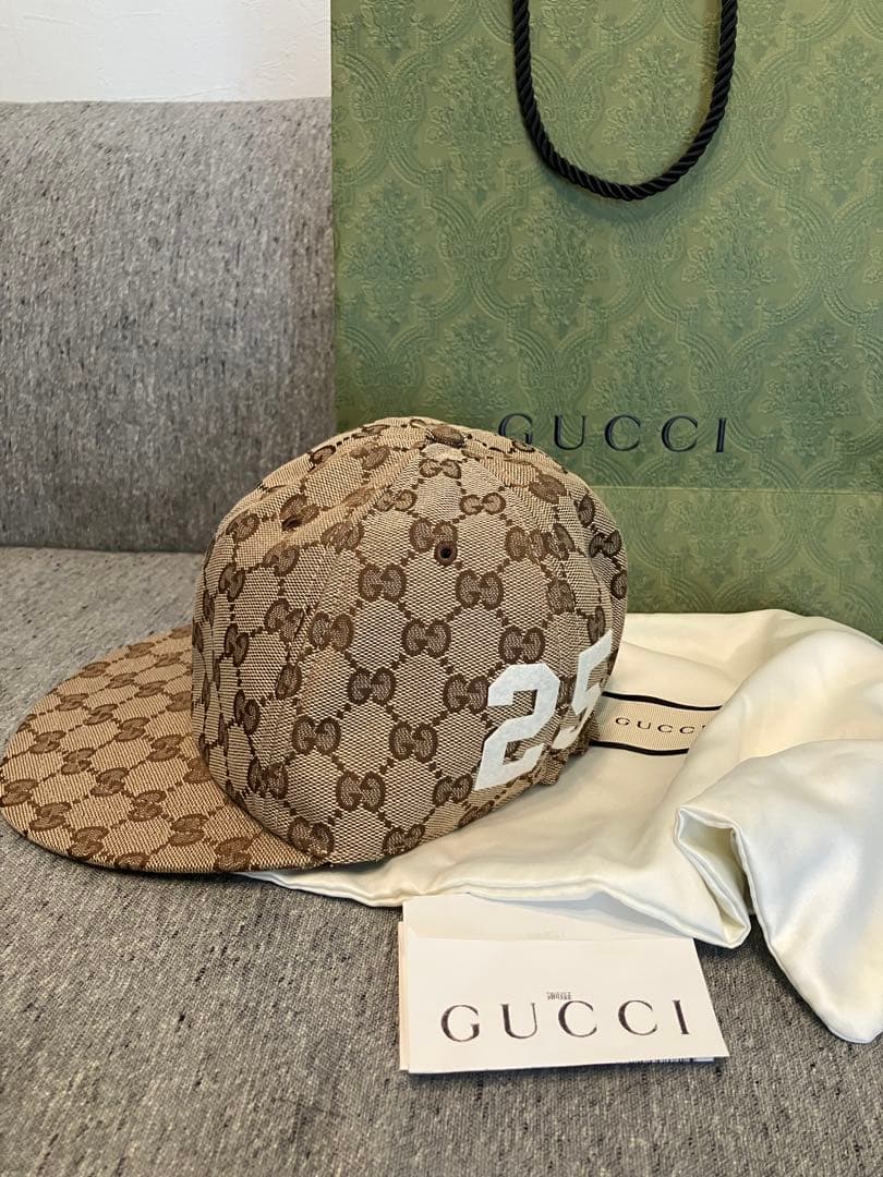 GUCCI GGパターン ベースボールキャップ Mサイズ、58cm