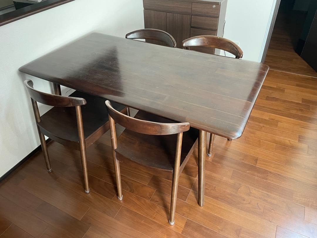 ダークブラウン 木製 ダイニングチェア☆1☆送料込