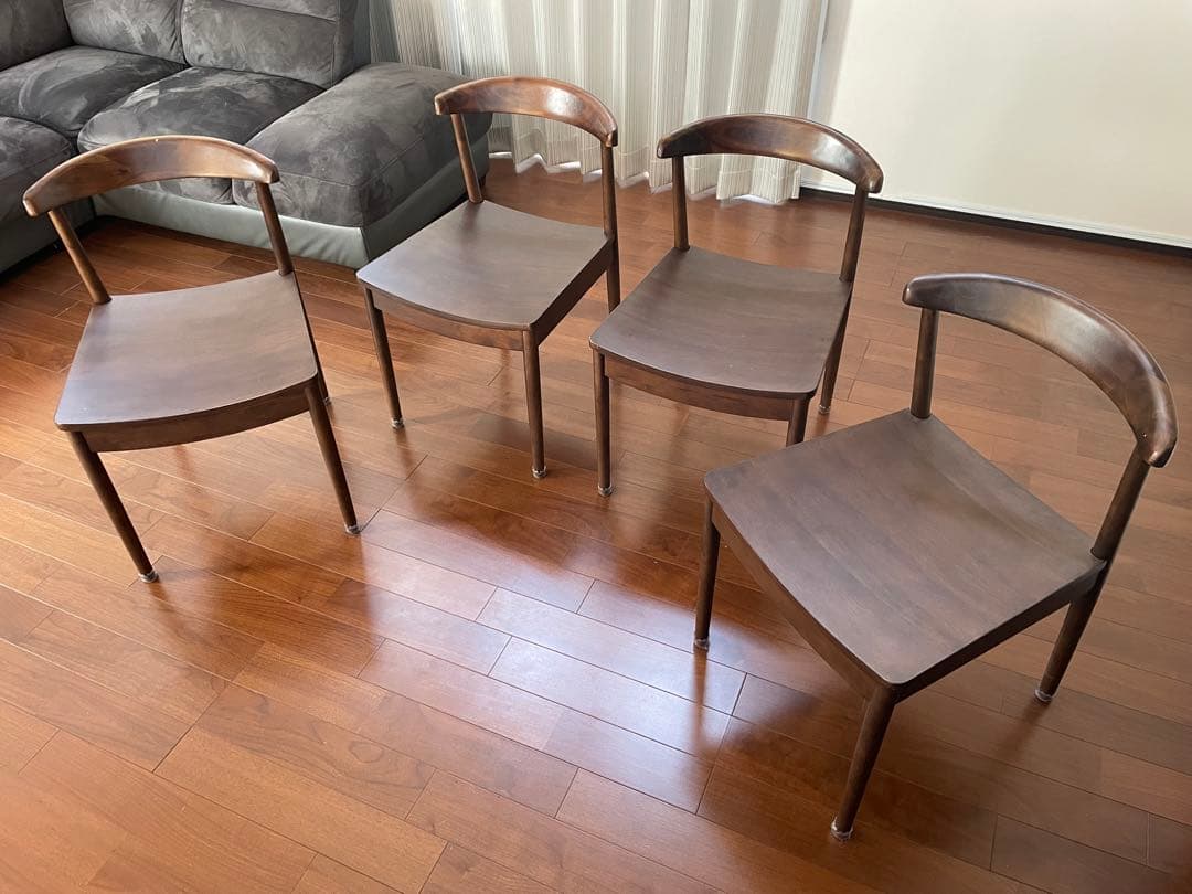 ダークブラウン 木製 ダイニングチェア☆1☆送料込