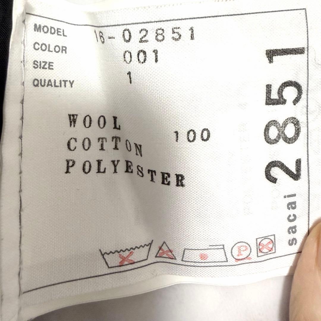 【美品】sacai バックプリーツ ドッキング ニット タートルネック サカイ