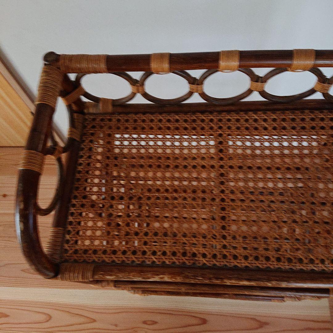 昭和レトロ 5段ラタンラック 籐家具 古家具