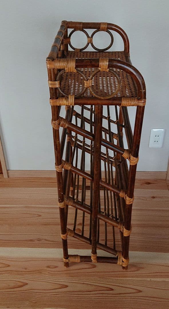 昭和レトロ 5段ラタンラック 籐家具 古家具