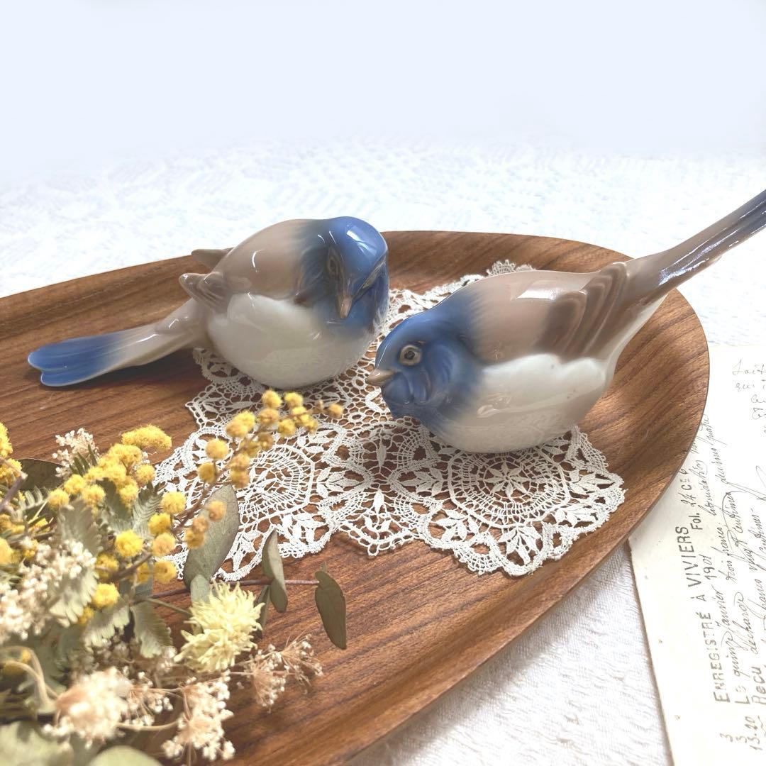 【歳末SALE】ロイヤルコペンハーゲンB＆G 鳥のオブジェ美品2羽セット