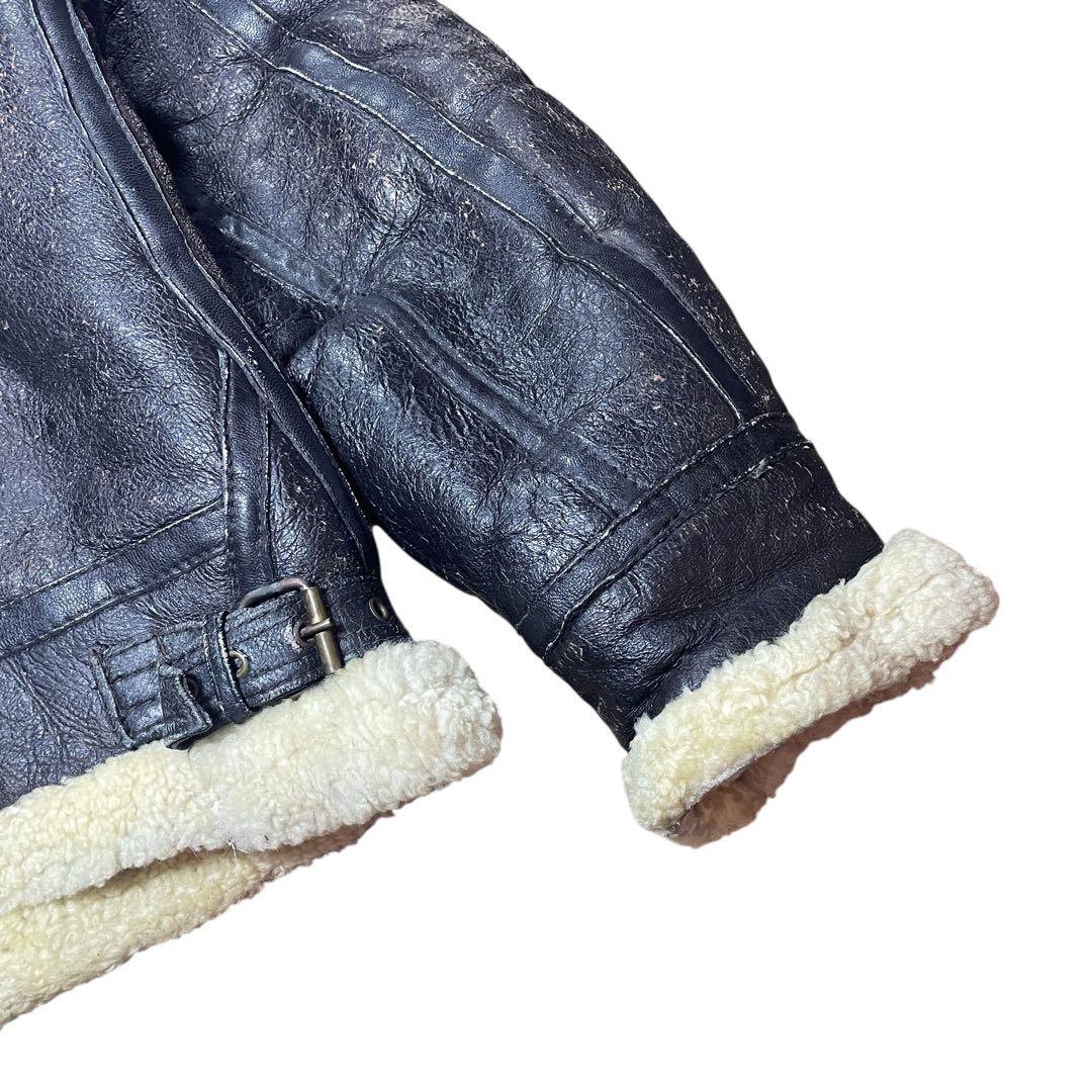 B-3型 フライトジャケット　ムートンシープスキン　ボア　レザー　M
