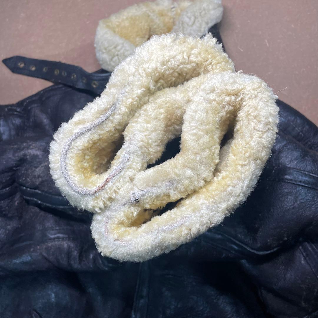 B-3型 フライトジャケット　ムートンシープスキン　ボア　レザー　M