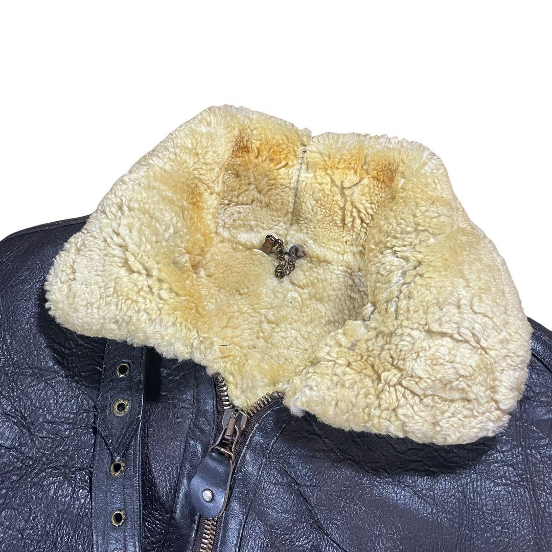 B-3型 フライトジャケット　ムートンシープスキン　ボア　レザー　M