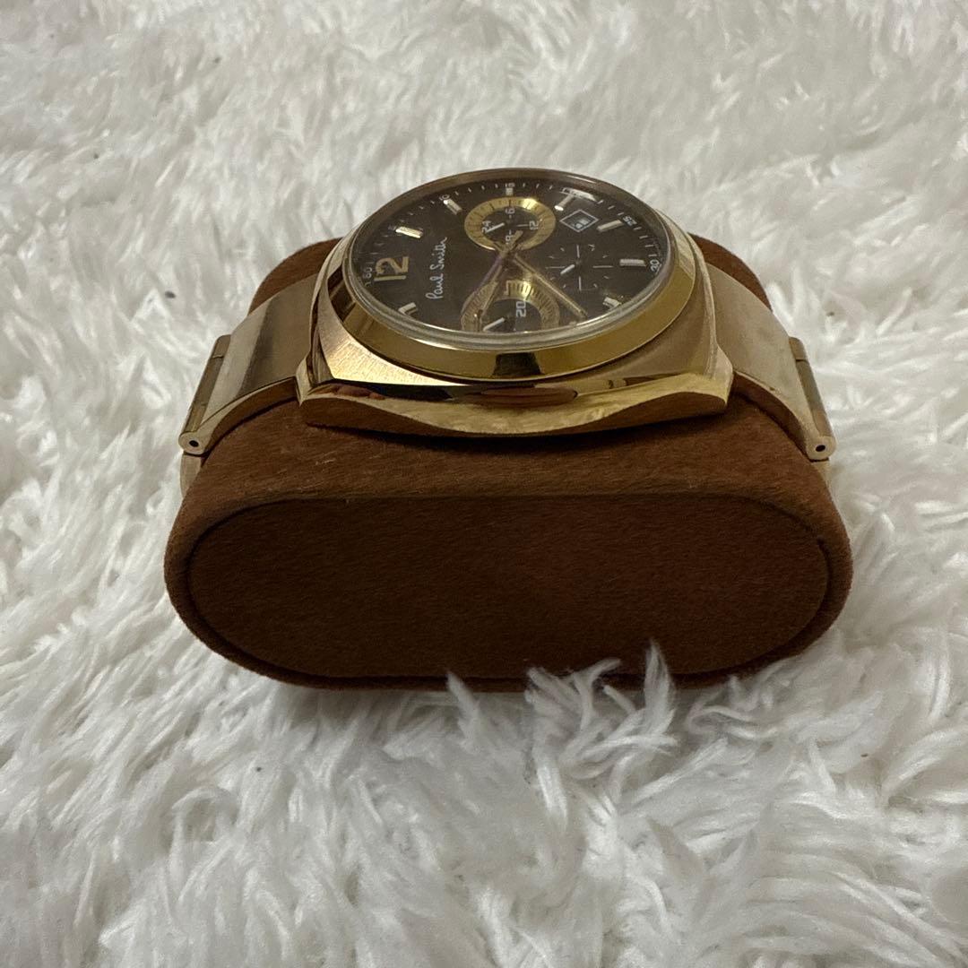 稼働品　Poul Smith ポールスミス　腕時計　クロノグラフ　ゴールド