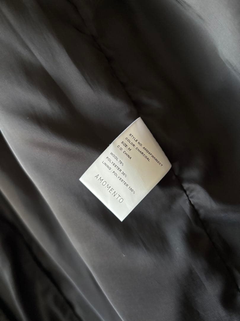 AMOMENTO ロングコート チャコール 韓国