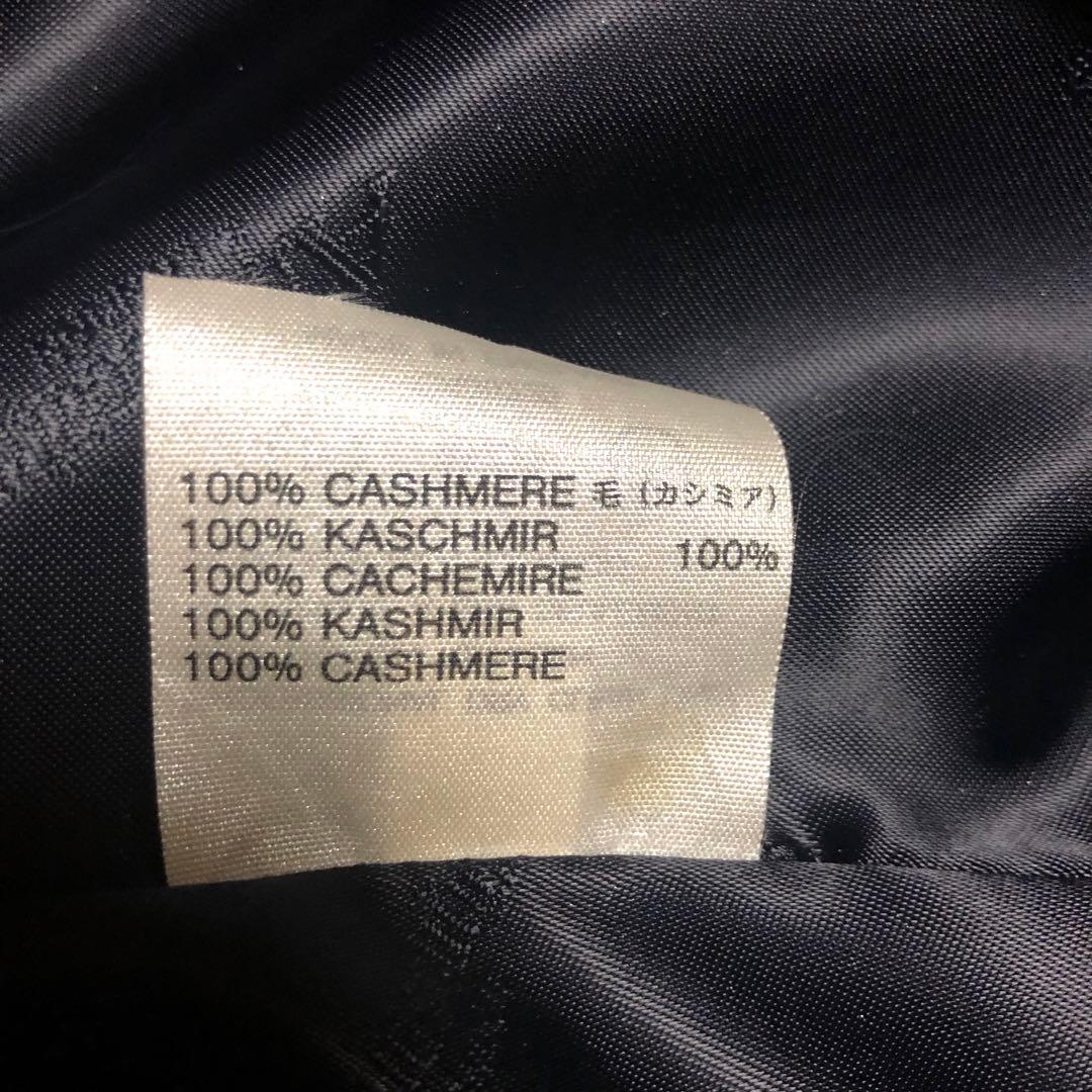 アクアスキュータムカシミヤコート　　　　ステンカラーコート　ブラック　英国製