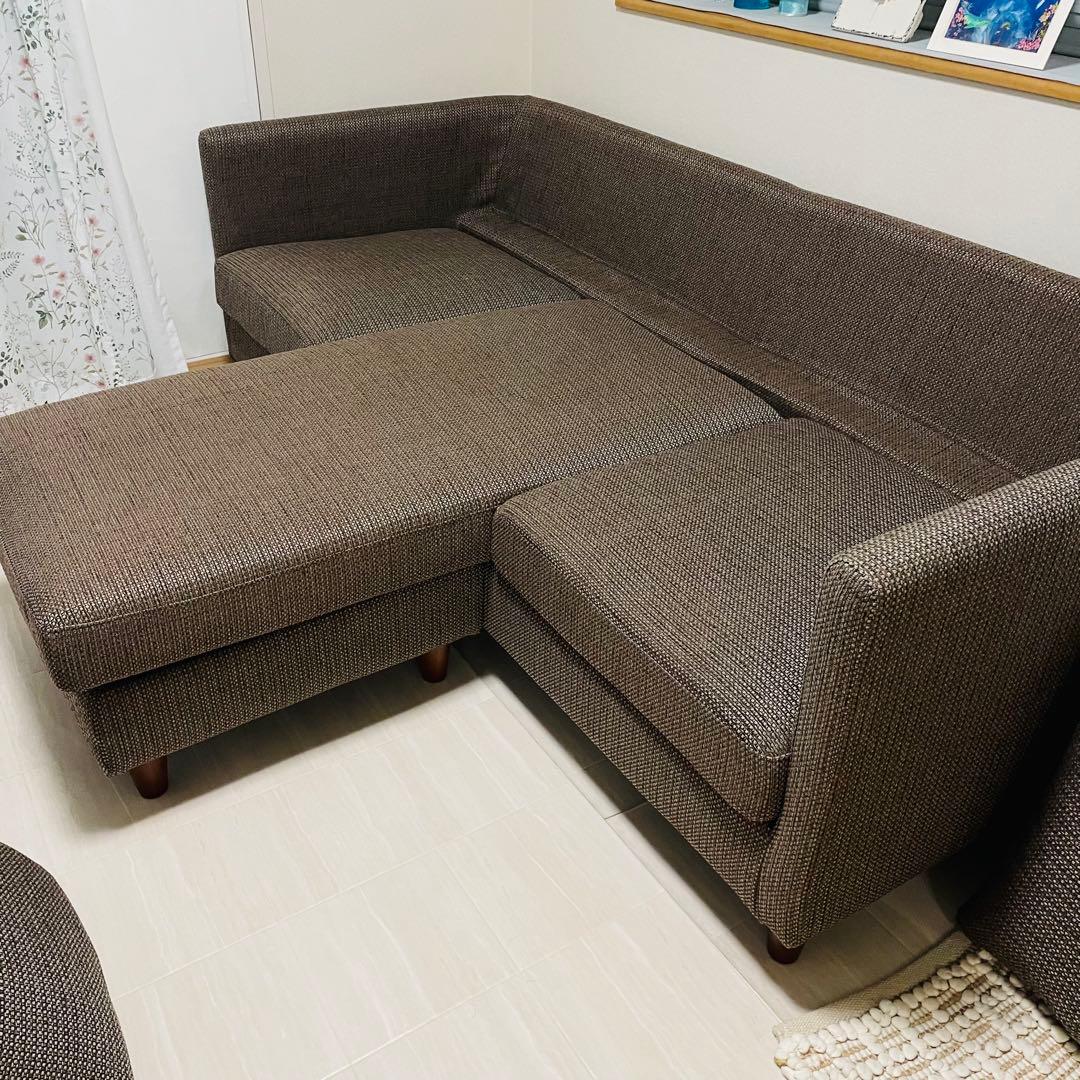 美品　ソファー3人掛けオットマン or 2P +カウチ（クッション組替可能）