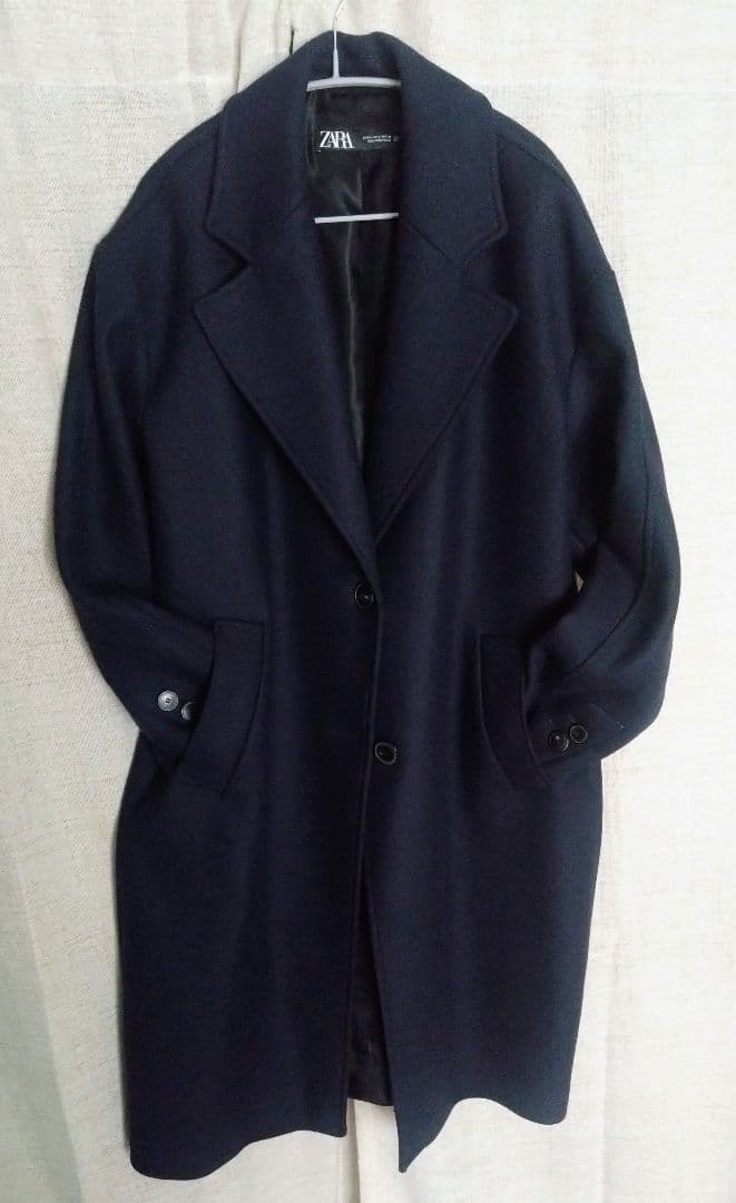 ZARA ネイビー チェスターコート M