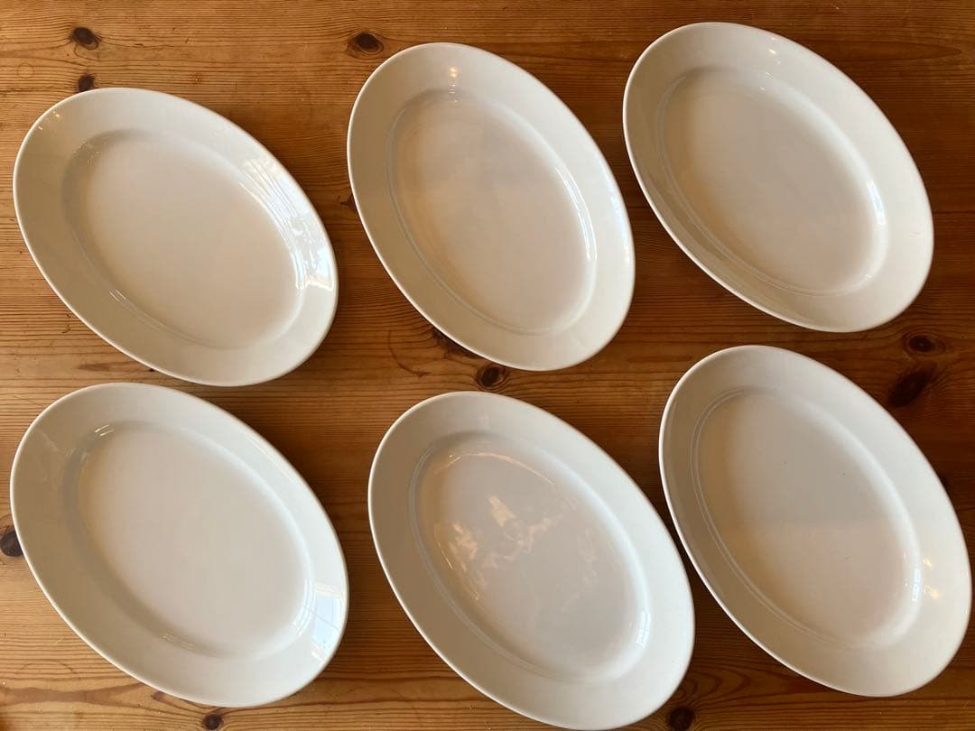 ラポルチェラーナビアンカ　オーバルプレート30×６枚　バラ売り可