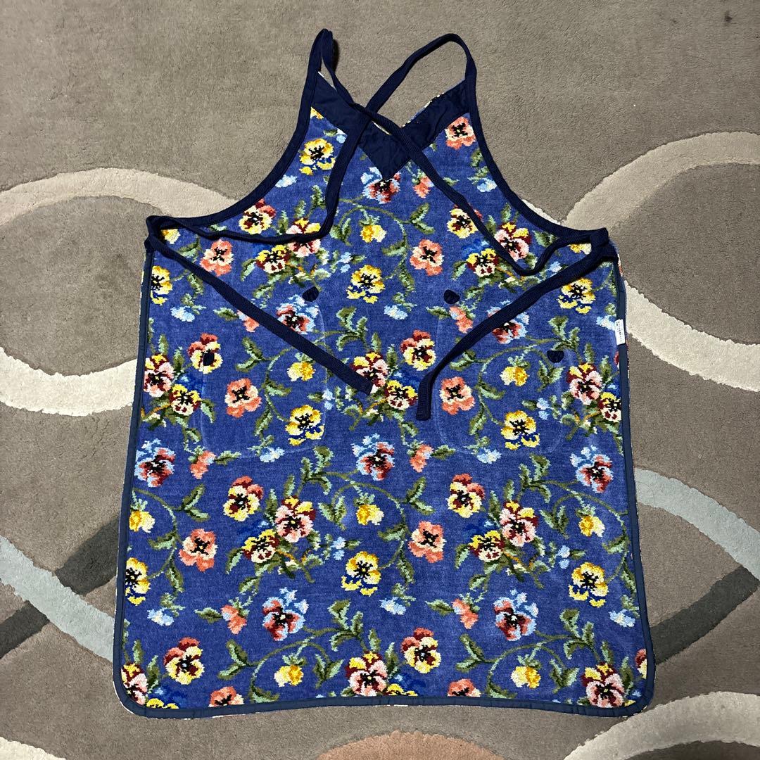 FEILER フェイラー 花柄エプロン ブルー