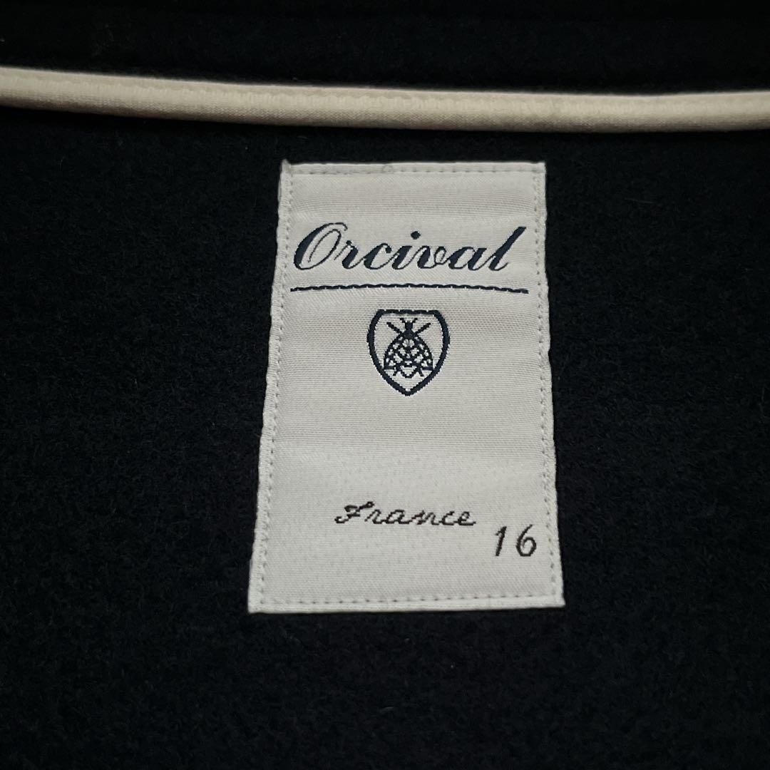 Ayumi【ORCIVAL】 メルトンダッフルコート　ロング　ネイビー