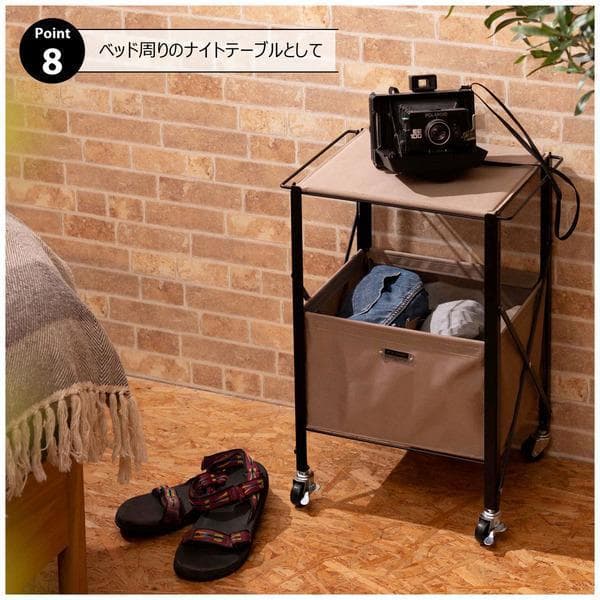 テーブルワゴン キャスター付き 折りたたみ式 グリーン MIP-71 N01