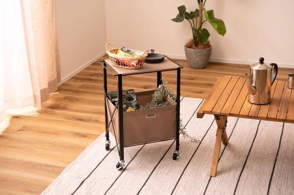 テーブルワゴン キャスター付き 折りたたみ式 グリーン MIP-71 N01