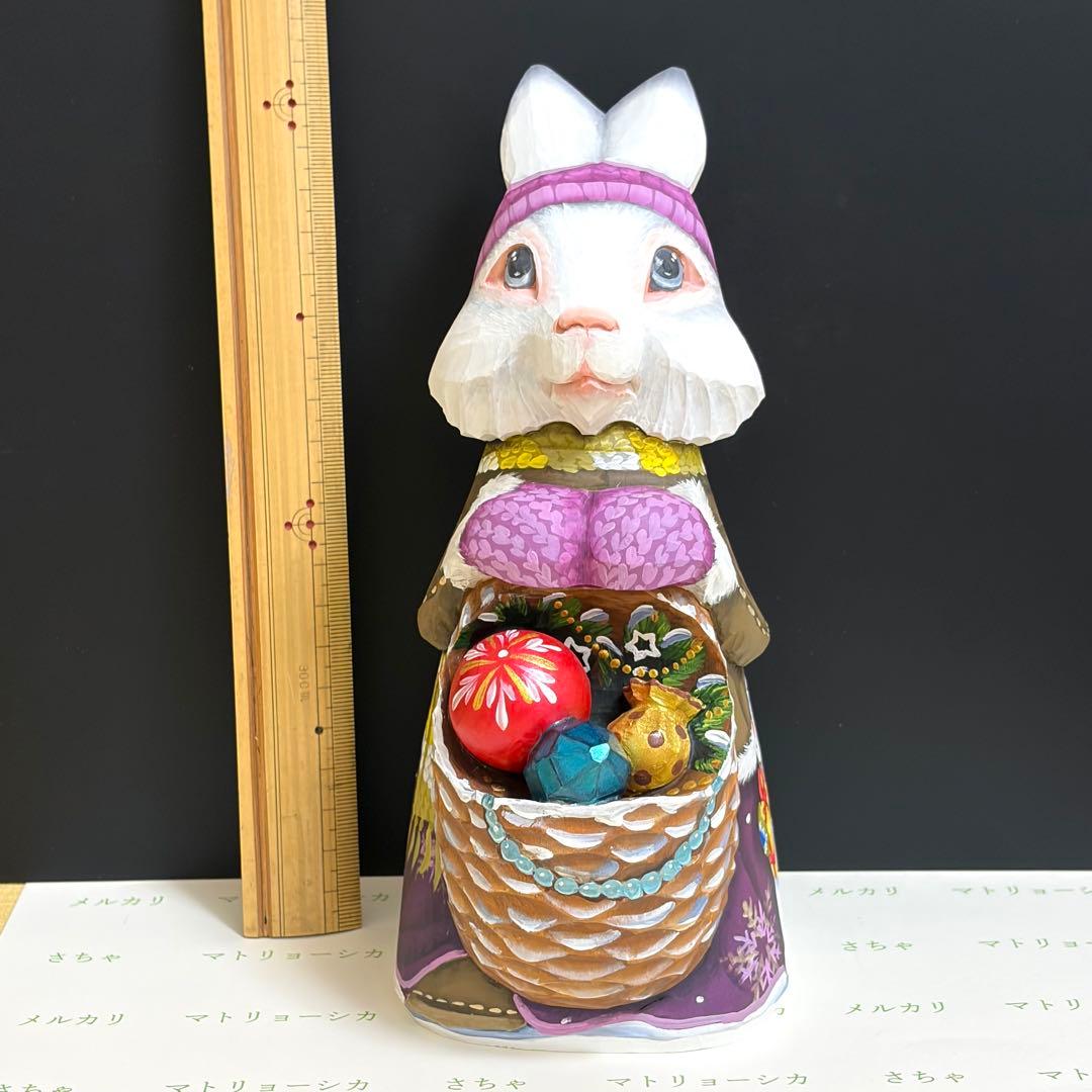 クリスマス　オーナメント　うさぎ　木製　手作り　スヴェトラーナ・ニコラエヴァ