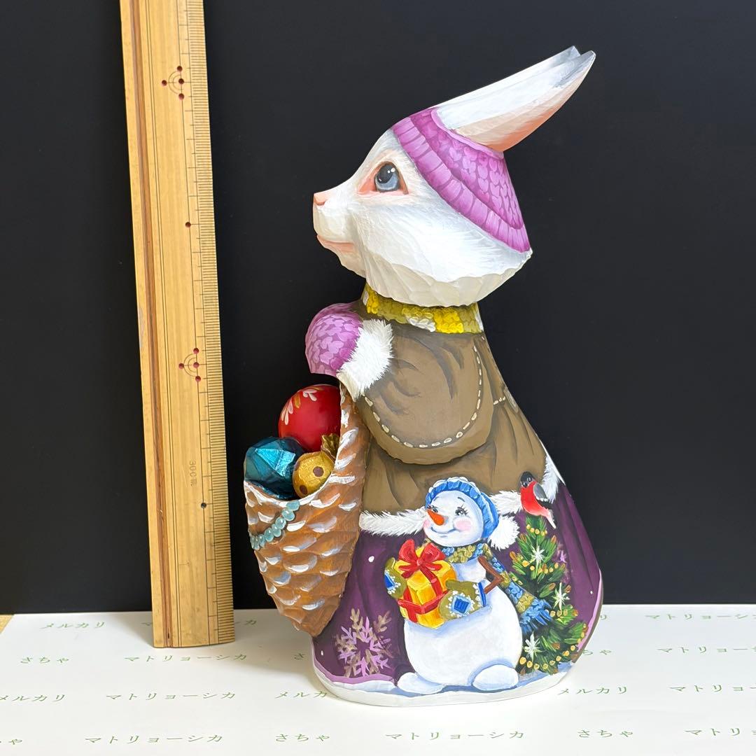 クリスマス　オーナメント　うさぎ　木製　手作り　スヴェトラーナ・ニコラエヴァ