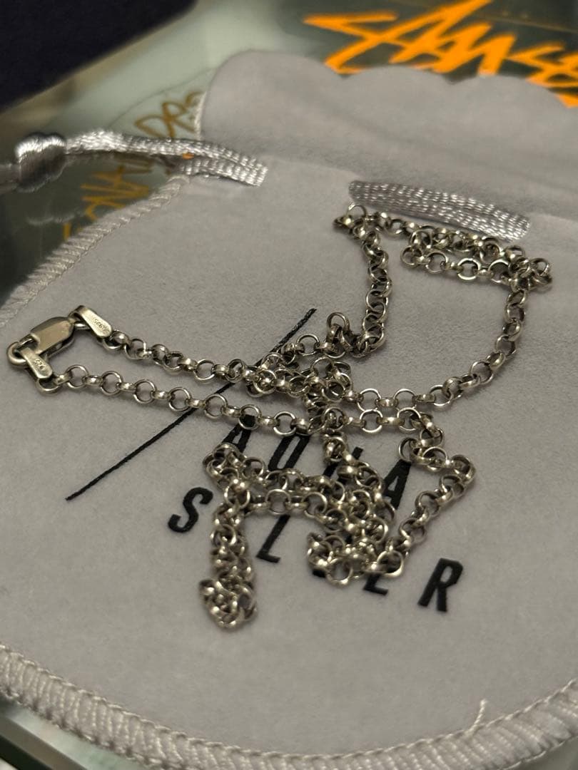 925シルバー ロールチェーンネックレス