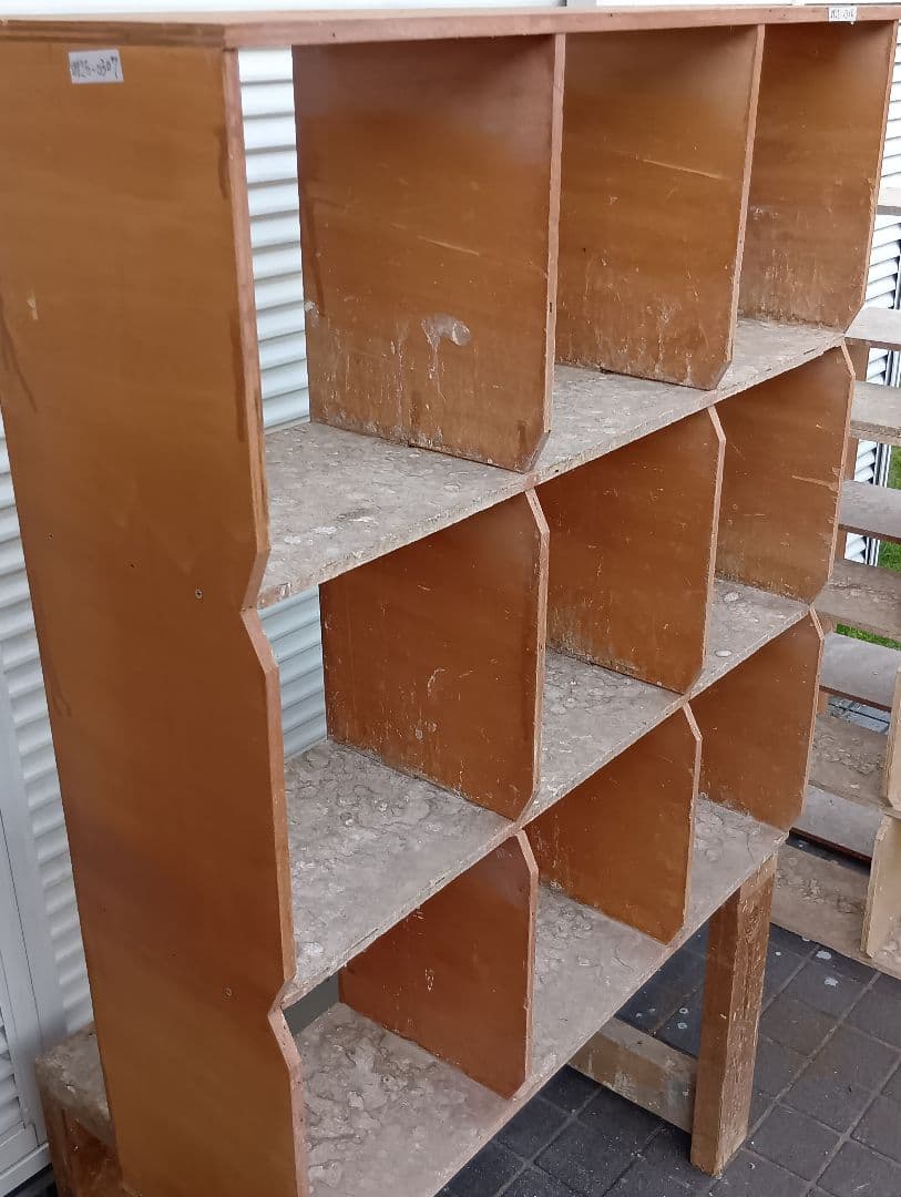 レース とまり木 9仕切りマス目棚　盆栽　苗木棚　工具棚　鳩道具　愛鳩の友レア