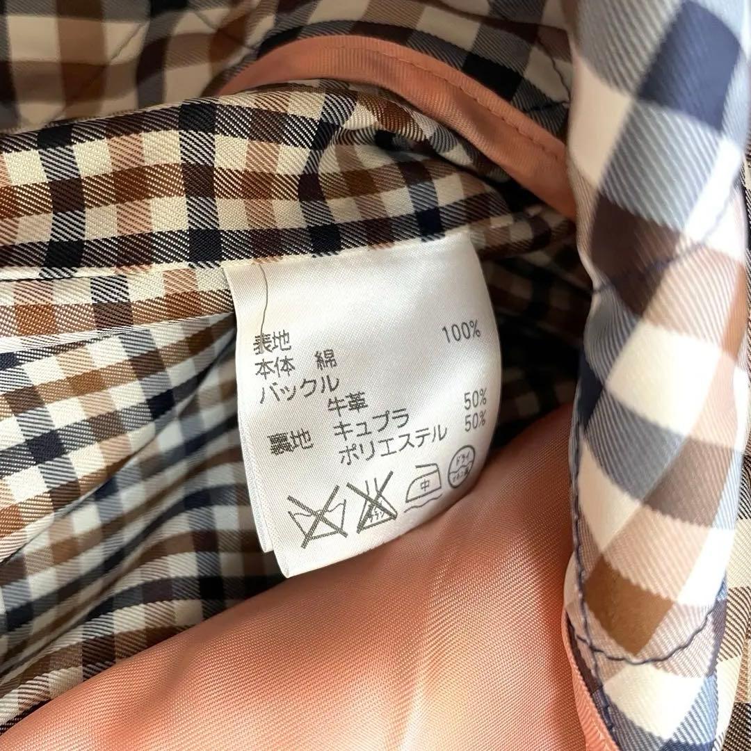 【美品】アクアスキュータム　トレンチコート ベルト　ライナー付　チェック