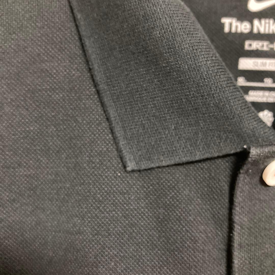 【未使用品】Nike テニスロゴ刺繍DRI-FIT ブラックポロシャツXLサイズ