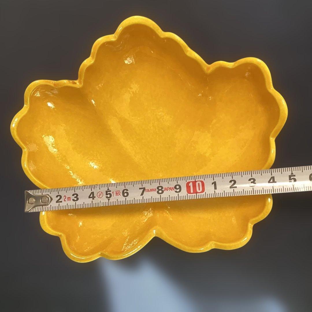 京焼黄交チ蔦の葉型向付6客　　新品未使用　　秋の器　　酢の物厳禁　 今橋貴古作