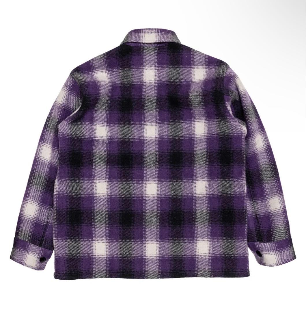 トップス SC SUBCULTURE OMBRE CHECK JACKET PURPLE