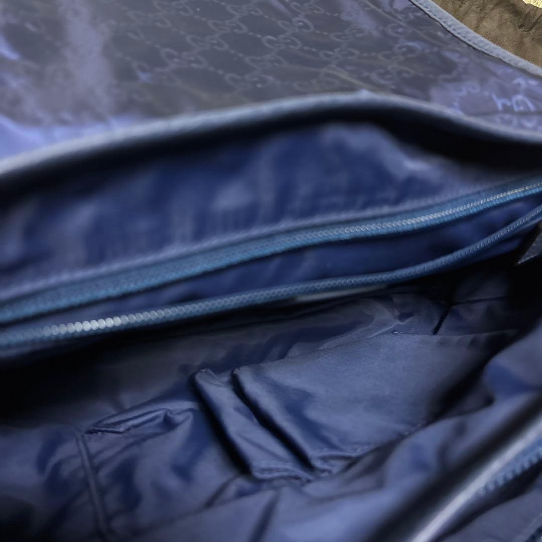 GUCCI グッチ ブルー ネイビー ミニメッセンジャーバッグ GGスプリーム