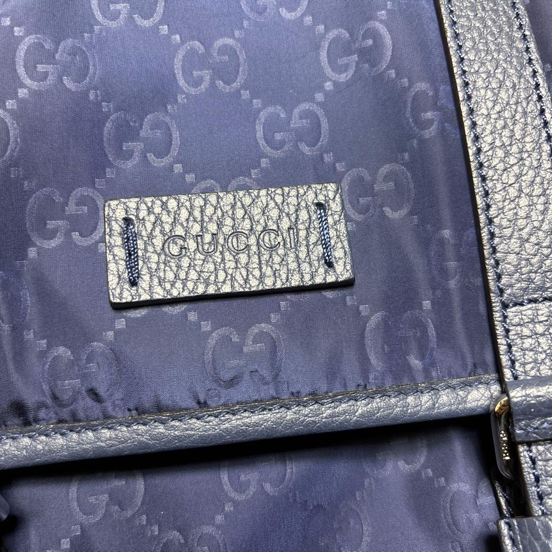 GUCCI グッチ ブルー ネイビー ミニメッセンジャーバッグ GGスプリーム