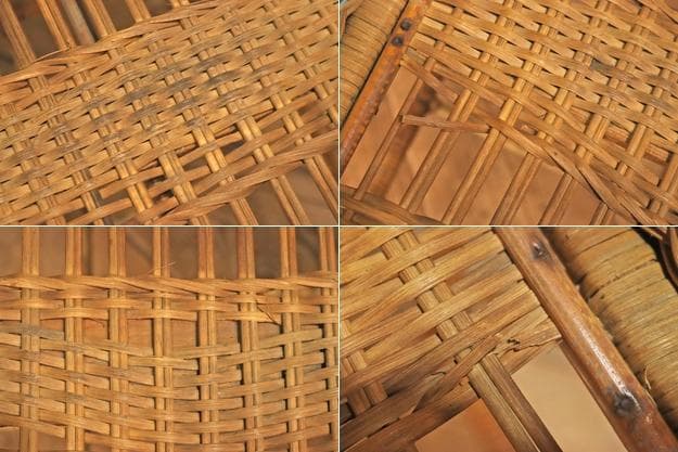 ラタン 籐 脱衣籠 かご ランドリー ラック スタンド 収納 脚付き ナチュラル