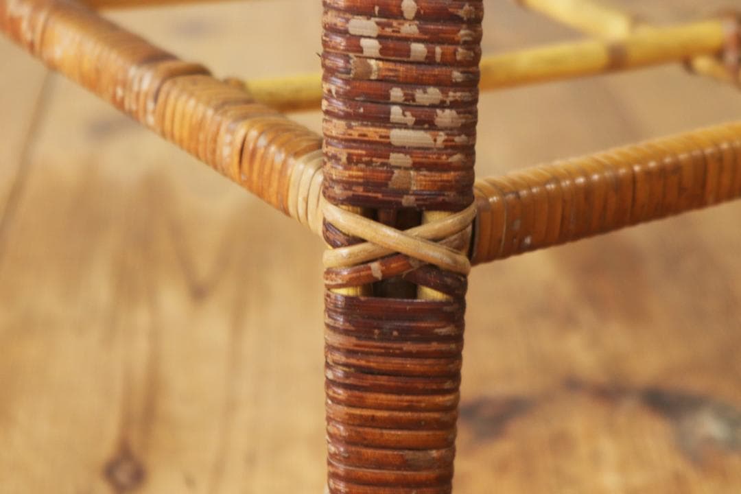 ラタン 籐 脱衣籠 かご ランドリー ラック スタンド 収納 脚付き ナチュラル