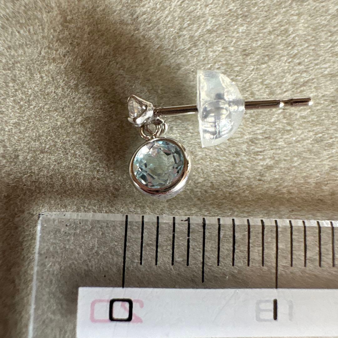 K14WG ♡ アクアマリン ストーンピアス