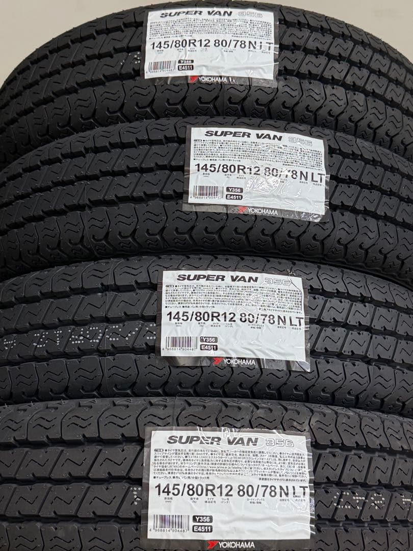 15【送料込み】ヨコハマタイヤ 145/80R12 80/78 Y356 4本